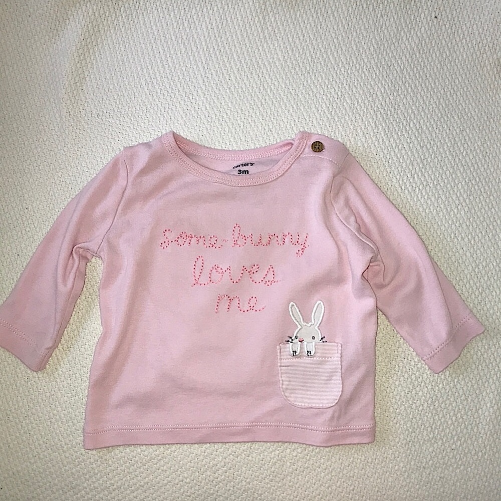 CARTER’S | Baby Girls Bunny Shirt | Pink | 3M 0-3M